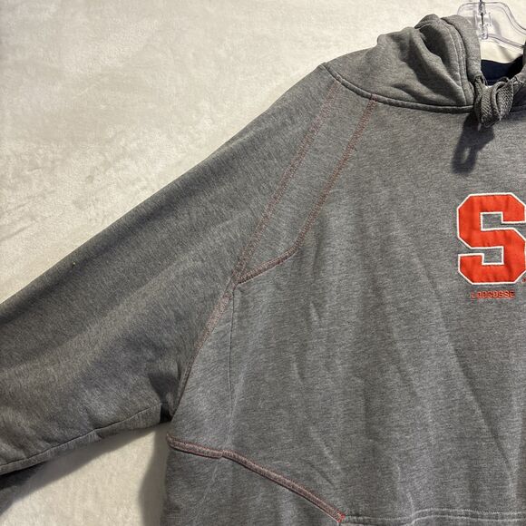 Nike Team Syracuse Lacrosse Hoodie Sweatshirt Men's Size XXL Grey Orange - Picture 2 of 16